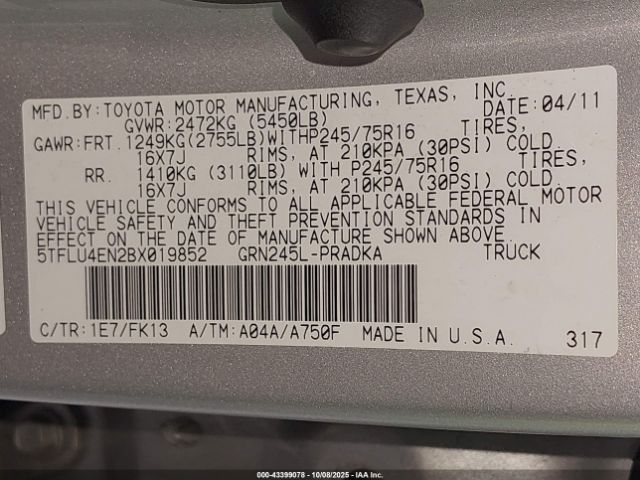 Toyota Tacoma Base V6 Image 8