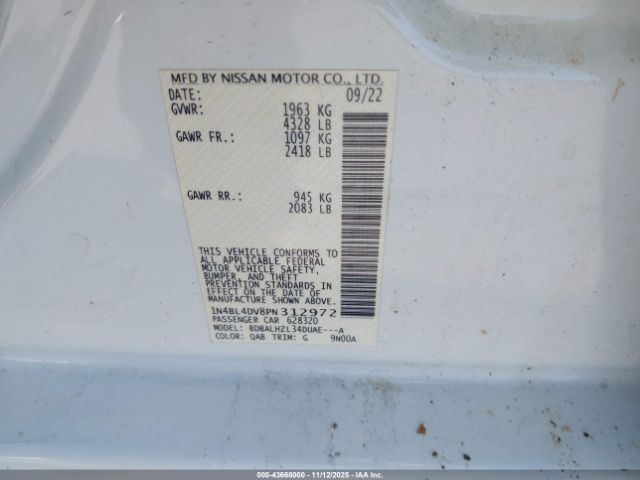 Nissan Altima Sv Fwd Image 15