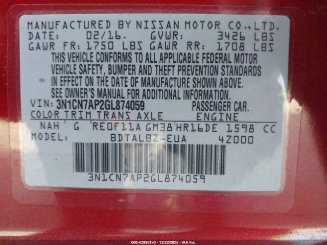 Nissan Versa 1.6 Sv Image 5